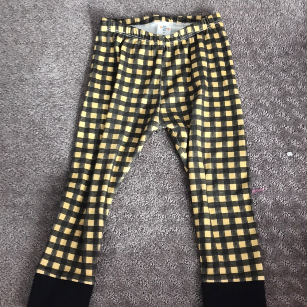 Toddler  pants sz 2t yellow black buffalo plaid